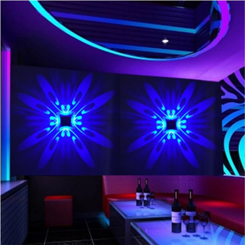 Aluminium wall light Square RGB LED Wall Light 3W Colorful For Party Bar Lobby KTV Home Decoration Luminaire 2