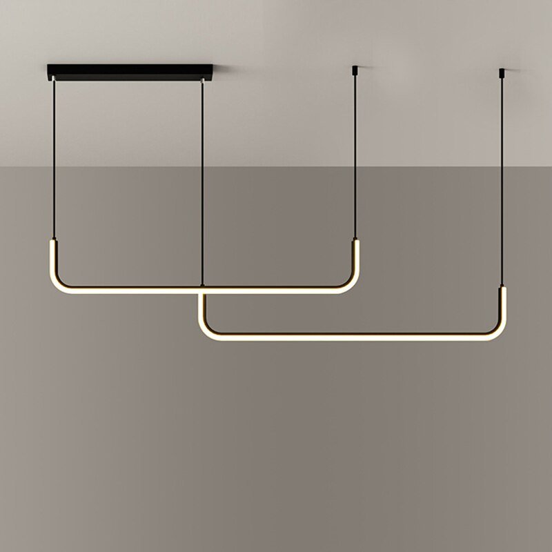 Nordic Minimalist Led Pendant Lights Modern Stripline Hanging Lamps Living Room Decor Dining Room Restaurant Light Suspension 3