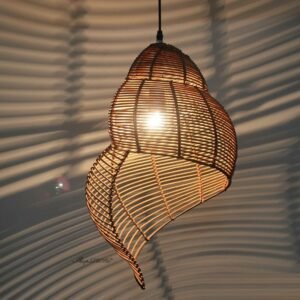 Pastoral Style Conch Rattan Lamp Vintage Pendant Lights Dining Room Decor Lighting Fixtures Cafe Restaurant Suspension Luminaire 1