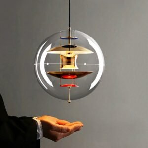 Nordic Transparent Globe Pendant Lights Acrylic Ball Lustre Led Hanglamp Living Room Decoration Cafe Restaurant Light Fixtures 1