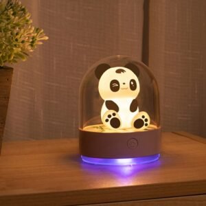 Cute Panda Night Light Led RGB Color Changeable Night Lamp Aromatherapy Night Lights for Children Bedroom Baby Kids Lights Gift 1