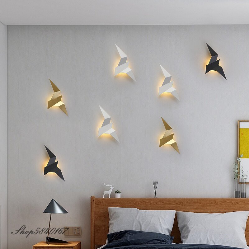 Nordic Wall Light Led Iron Bird Lamp for Living Room Lights Home Decor Wall Sconces Stair Light Bedroom Wall Lamps Indoor Light 5