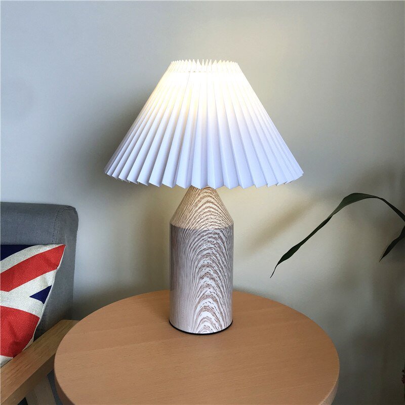 New Pleated Table Lamps Iron Base Creative Beside Lamp Home Decor Bedroom Lamps Table Light for Living Room Desk Lamp E27 Light 1