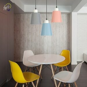 Nordic Simple Pendant Lights LED Hang Lamp Colorful Aluminum Fixture For Restaurant Kitchen Island Bar Hotel Home Decor E27 1