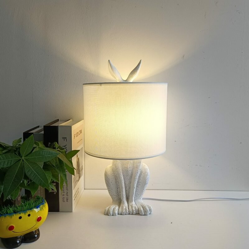 Modern Masked Rabbit Resin Table Lamps Retro Industrial Desk Lights for Bedroom Bedside Study Restaurant Decor Lighting Fixture 3
