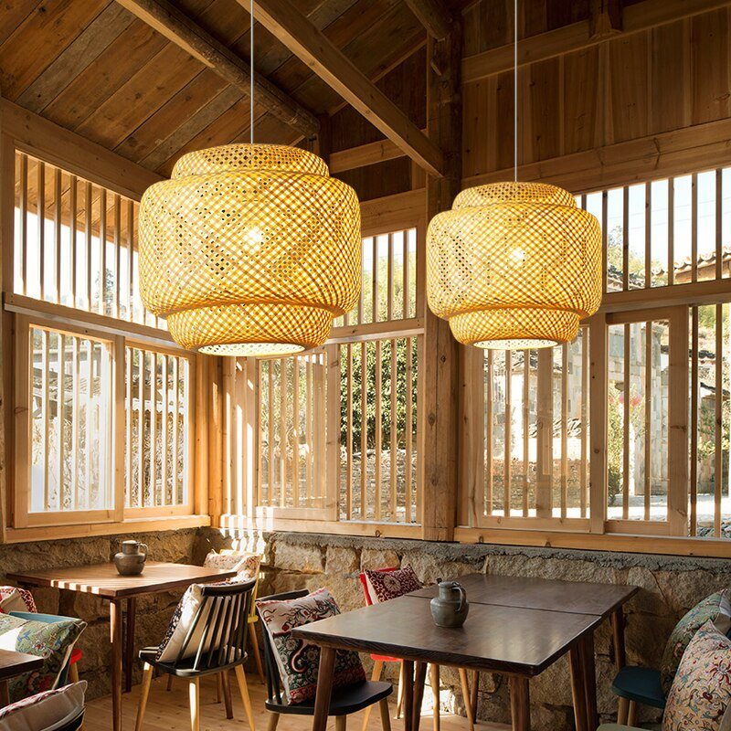 Chinese Style Pendant Light Handmake Bamboo Hanging Lamps for Dining Room Living Room Decor Restaurant Loft Luminaire Hanglamp 5