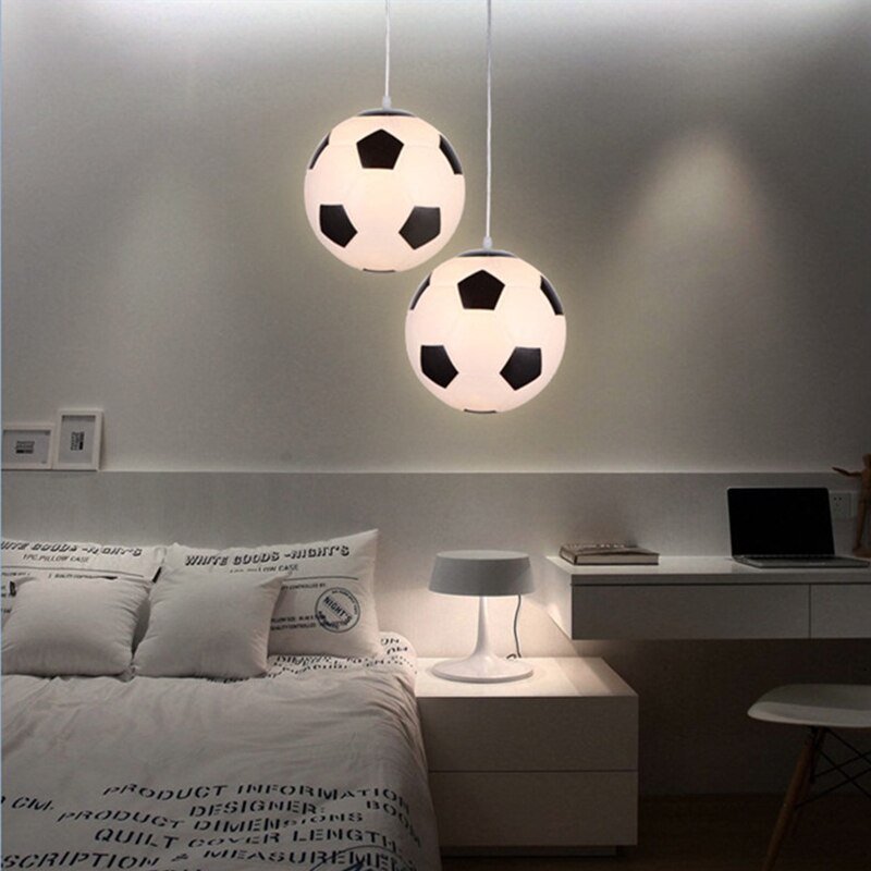 Modern Ceiling Lighting Fixture For Kids Boys Bedroom Football Shape LED Hanging Ceiling Lamp Children Home Decor Glass pendant 5