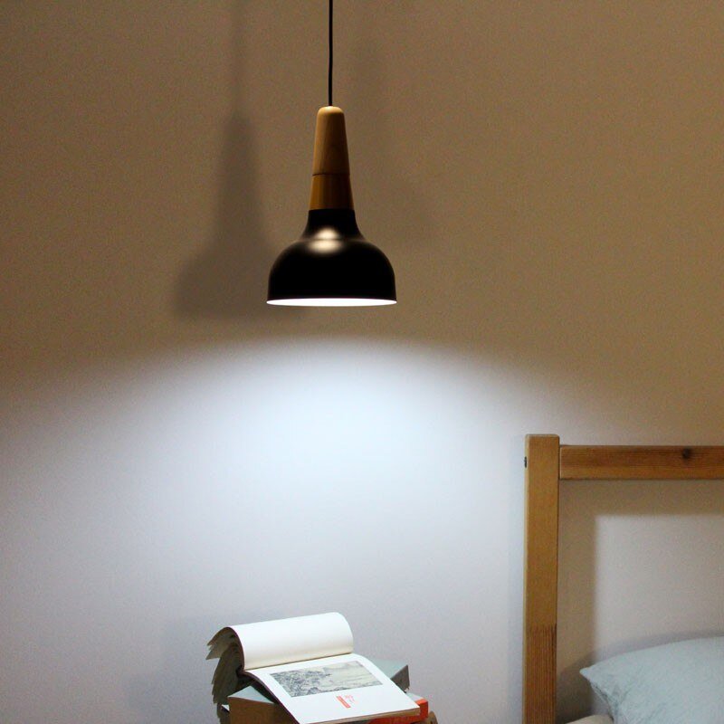 Macaron Pendant Lights with wood Decor Metal Hang Lamp for Kitchen Living Room Suspension Luminaire E27 Lighting Fixtures 3
