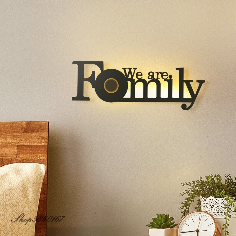 Creative Family LED Wall Lamp Living Room Decoration Wall Sconces Light Fixtures Modern Bedroom Lights Metal Art Deco for Home 2