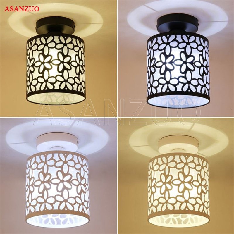 White Black Red American Cutout Pattern Ceiling Lamp Home Decor Corridor Aisle Lamp Balcony Porch Iron Cage Lighting Fixture 2