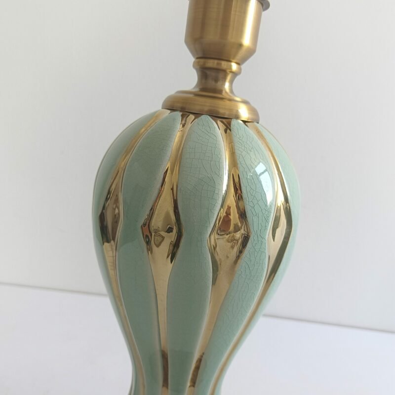Pastoral Style Ceramic VaseTable Lamp For Bedroom Living Room European retro Study desk lamp Fabric Decor Light fixture 4