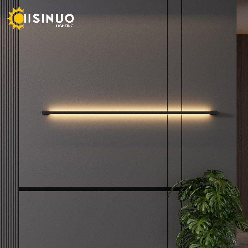Modern Minimalist Long Wall Lamp LED Wall Mounted Light Indoor Living Room Bedroom Background Lamp Home Decora Fixtures 90V 240V 2