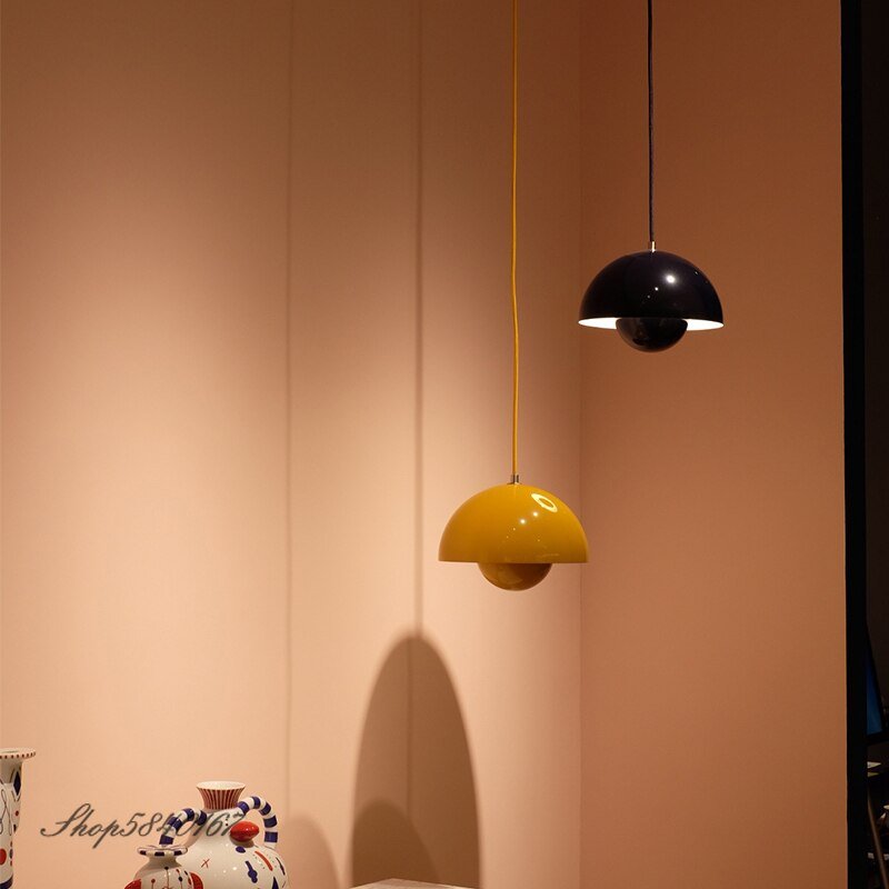 Danish Flower Pendant Lights Nordic Designer Hanging Lamps for Living Room Suspension Loft Kitchen Fixtures Bedroom Lamp Decor 4