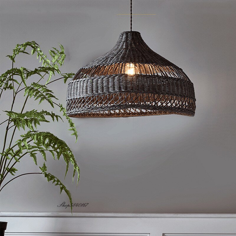New Chinese Style Pendant Lights Rattan Handmake Hanging Lamp for Living Room Decoration Dining Room Light Fixture E27 Luminaire 6