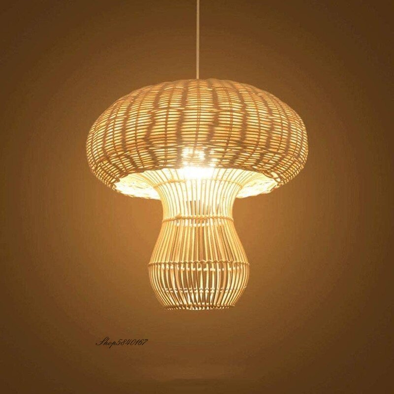 Creative Farmhouse Style Pendant Light Jellyfish Shape Rattan Lamp Fixtures Kitchen Restaurant Lighting Dining Room Decor Lustre 1