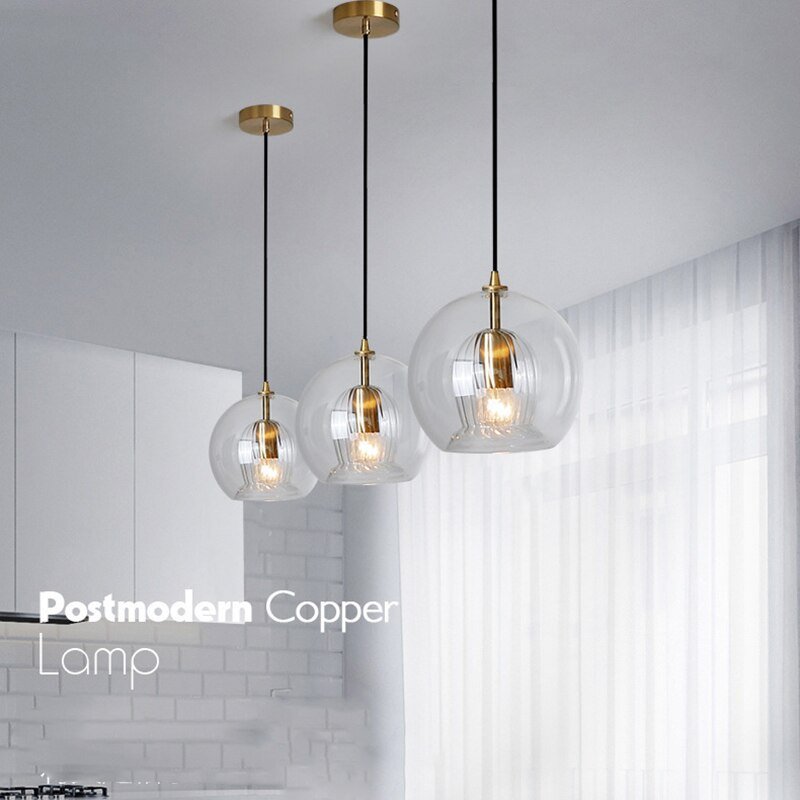 Modern Double-layered Glass Pendant Lights Simple Kitchen Light Fixtures Living Room Home Decor Dining Room Suspension Luminaire 6