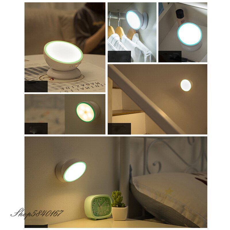 Intelligent Night Light with Motion Sensor LED Night Lights Battery Wardrobe Bedroom Night Lamp Bathroom Mirror Lights Wall 3