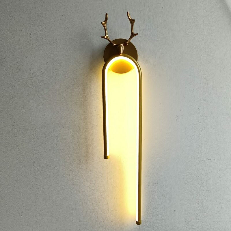 Led wall lamp indoor light luxury deer head wall lamps Gold art decor modern home living room corridor bedside lamp 1
