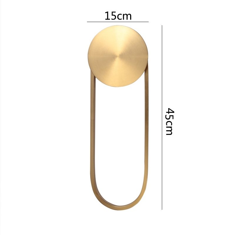Modern LED Wall Light Gold Indoor Decor Sconce Long Strip Ring Nordic Living Room Kitchen Hall Bedroom Lamp 6