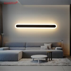 Black White Gold Bathroom Light LED Wall Lamps For Living Room Makeup Mirror Light Long Acrylic Lighting Luminaria Sconce Lamp 1
