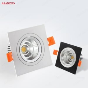 LED Downlights 7W12W AC85-265V Square silver Black White LED Ceiling Lamp Down Light for Kitchen Home Office Indoor Lighting 1