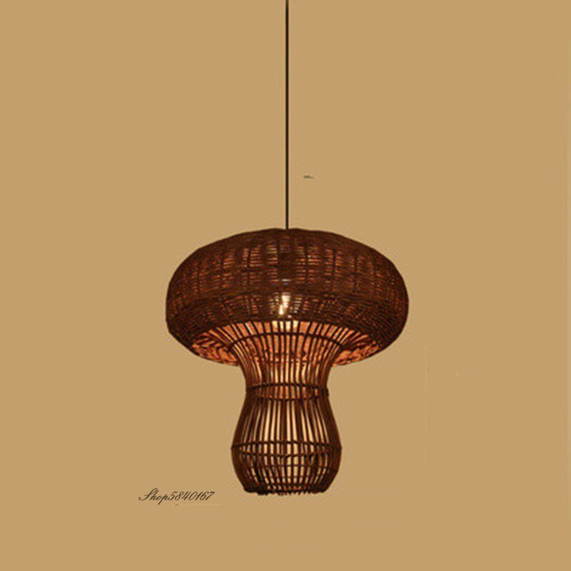 Creative Farmhouse Style Pendant Light Jellyfish Shape Rattan Lamp Fixtures Kitchen Restaurant Lighting Dining Room Decor Lustre 3