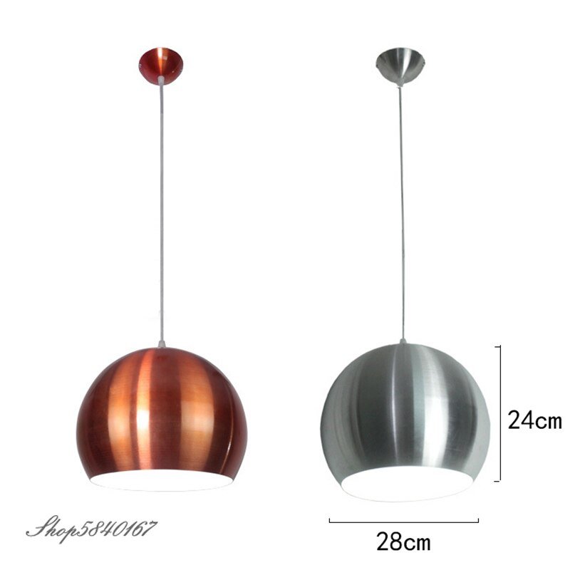 Creative Bronze Ball Pendant Lamps Aluminum Pendant Lights Modern Bedroom Lamps Living Room Dining Room Hanging Lamps Luminaire 6