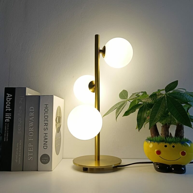 Modern LED Gold Bedroom Table Lamp Nordic Living Room Decor desk lamp Milk White Glass Lampshade Bedside Reading Light 4