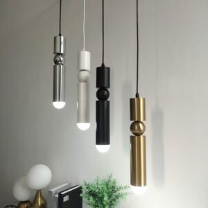 Nordic Brass pendant lights Modern Living room LED Pendant lamp Bar ktv chandelier desk cashier Long tube hanging lights 1
