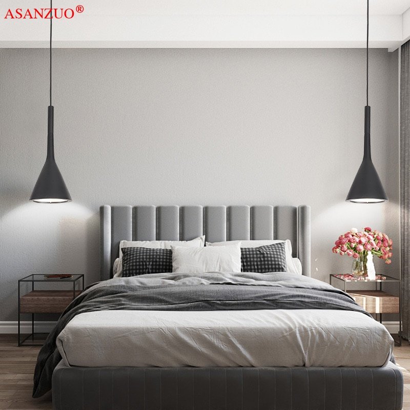 Nordic bedroom bedside Long line pendant lights modern minimalist restaurant bar hanging light 1