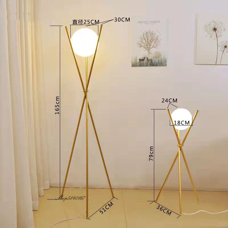 Modern Tripod Led Floor Lamp Nordic Simple Tall Lamp Standing Lamp for Living Room Decor Bedroom Beside Lamp Glass Floor Light 4