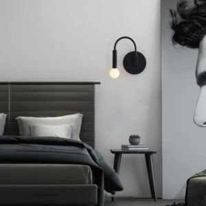 Modern Black LED Wall Lamp Creative Lighting Fixture Aisle Stairwell Nordic Bedside Home Decor Background wall Sconce 1