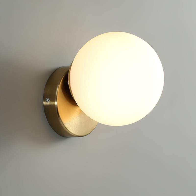 Modern Luxury Round Glass Ceiling Lamp Brass Metal Ceiling Lights Hallway Corridor Aisle Illuminaire bedside wall lamps 4