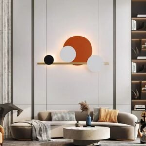Nordic Circle Metal Bedroom Bedside Led Wall Lamp Art Designer Parlor Kitchen Bathroom Atmosphere Decor Sconce Lighting 1