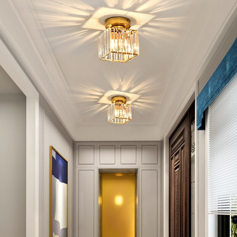 Aisle Crystal ceiling lights restaurant Corridor balcony lamp modern E27 led lighting home decor luminaire 2