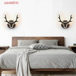 LED Wall Lamp Modern Living Room Bedroom Bedside White interior Sconce Creative Antlers Aisle Corridor indoor Wall Light fixture 1