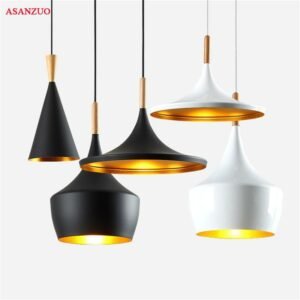 Nordic Pendant Lights For Home Lighting Modern Dining Musical Instrument ABC Hanging lamp Wooden Aluminum Lampshade 1