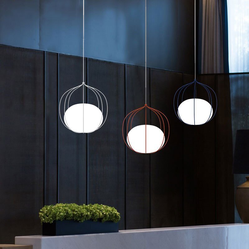 Nordic Creative Pendant Lights Designer Glass Cage Hanging Lamp for Dining Room Furniture Cafe Restaurant Hanglamp Light Fixture 1