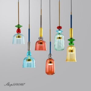 Ins Colourful Glass Pendant Lights Led Color Candy Hanging Lamps for Living Room Home Decor Dining Room Lights Pendant Luminaire 1