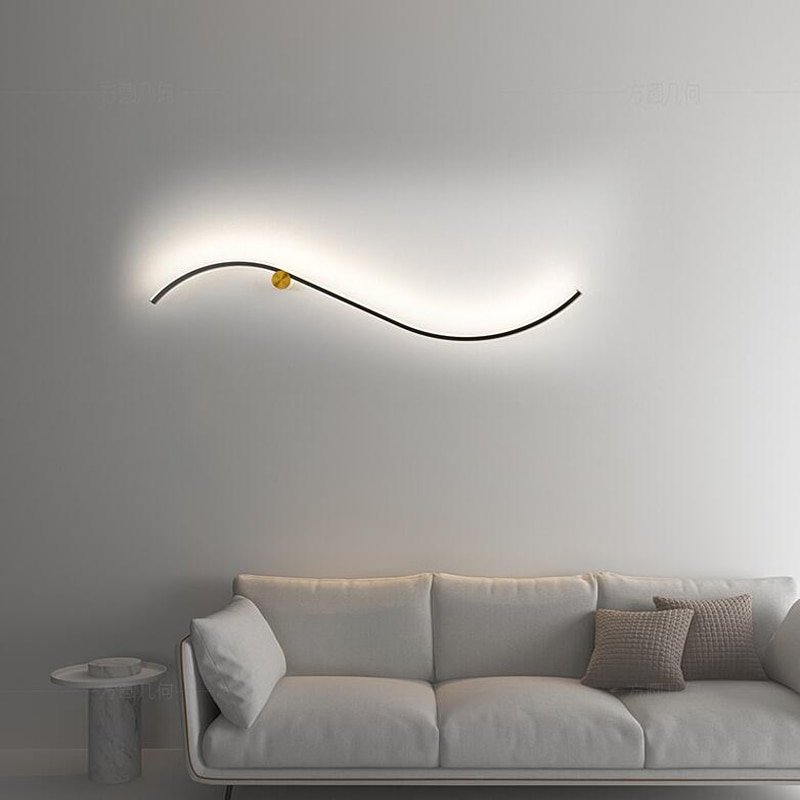Modern Minimalist LED Wall Lamps Living Room Bedroom Bedside Luster AC110V-240V Indoor black Lamp Aisle Lighting decora 3