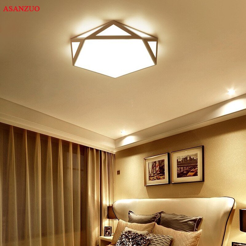 Black White Modern Minimalism LED Ceiling Lamp Art Creative Geometrical Ceiling Light For Bedroom Living Room 3
