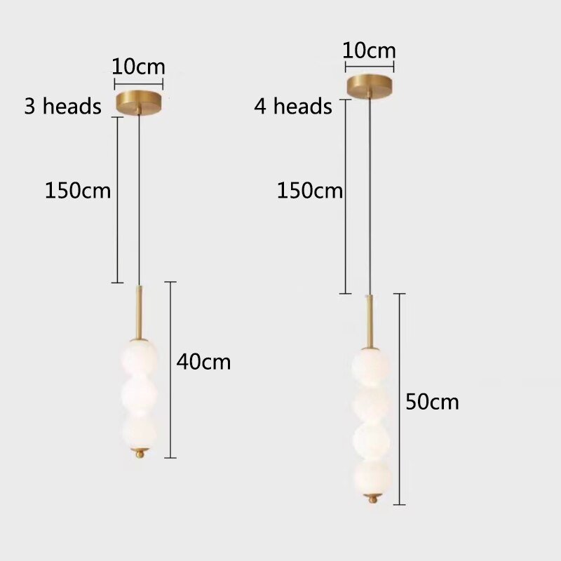 Interior LED Pendant Lamp for Bedroom Bedside Dining Living Room Pearl Hang Lamp Glass Ball Home Decor Light Fixture 6