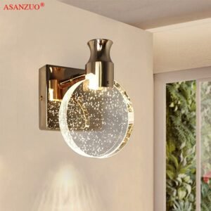 Modern Simple gold LED Crystal Wall Lamps Bedroom Living Room Bathroom Makeup Walllamp Home Decor Lamp Mirror Light 1