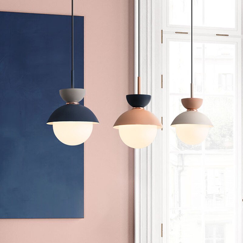 Nordic Color Pendant Lights Macaron Simple Hanging Pendant Lamps Living Room Pendant Light Fixtures Kitchen Suspension Led Lamps 6