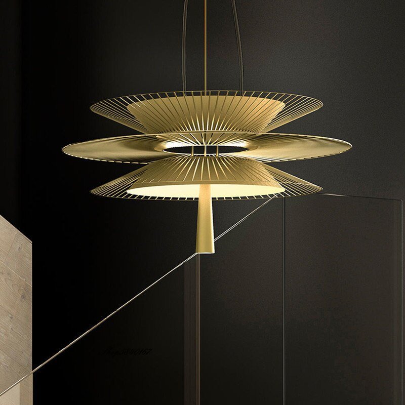 2021 New Mesh Pendant Lights Designer Iron Flower Multi-layer Hanging Lamp for Living Room Dining Art Decor Modern COB Led Light 3