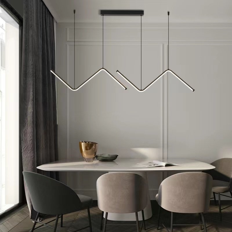 Nordic LED Dining Table Pendant Light Simple And Modern Creative Restaurant Bar Coffee Shop Office Line Light 1