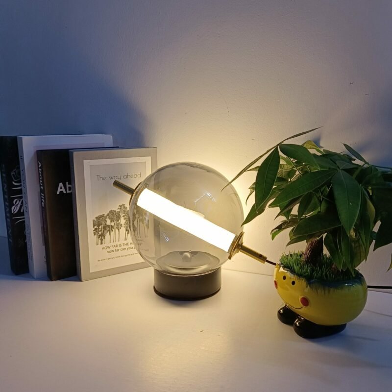 Retro Glass Table Lamp Home Decor Round Ball glass Desk lamp For Restaurant Study Living Room Lamp Background Bedside Lustre 4