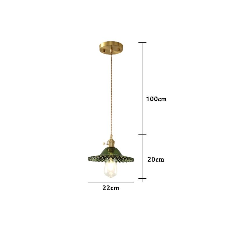 Modern glass pendant lights Nordic minimalist bedside lamp Restaurant balcony entrance copper lamp with switch E27 lamp head 6