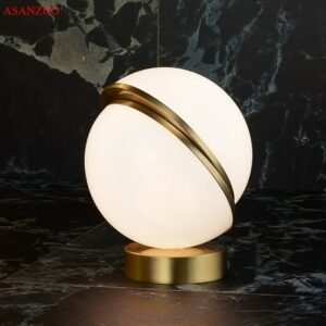 Nordic Fashion design white Round ball table lamps bedroom bedside lamp modern living room desk lamp hotel Decor lamps 1