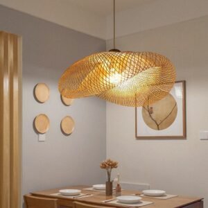 Retro Hanging Ceiling Covers Pendant Lamps Bamboo Hand Make Pendant Light Dining Room Lamp Decoration Living Room Pendant E27 1